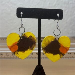 Handmade unique one of a kind heart earring